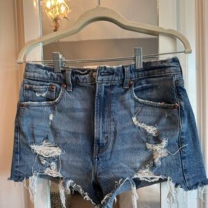 Abercrombie & Fitch Blue Jean Shorts Distressed Style